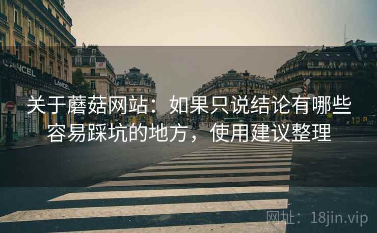 关于蘑菇网站：如果只说结论有哪些容易踩坑的地方，使用建议整理