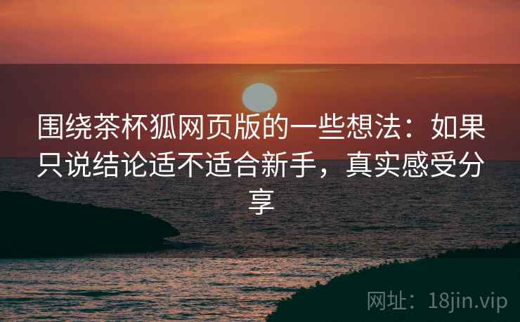 围绕茶杯狐网页版的一些想法:如果只说结论适不适合新手,真实感受分享 围绕茶杯狐网页版的一些想法:如果只说结论适不适合新手,真实感受分享