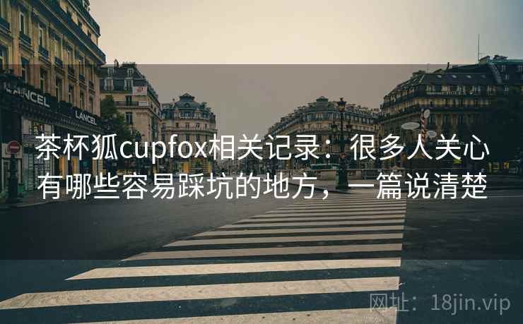 茶杯狐cupfox相关记录：很多人关心有哪些容易踩坑的地方，一篇说清楚